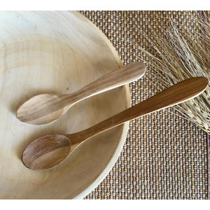 Wooden Table Spoon Pair short and tall - Indigi Crafts